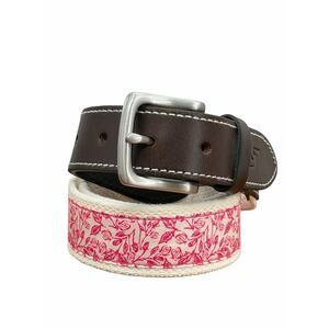 Vineyard Vines Kentucky Derby Belt Canvas Silk Club 32 Men's Pink Floral Preppy